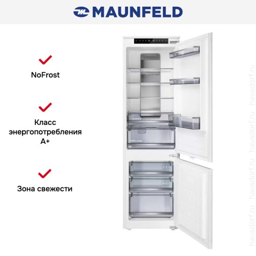 Встраиваемый холодильник Maunfeld MBF17754NFWHGR LUX