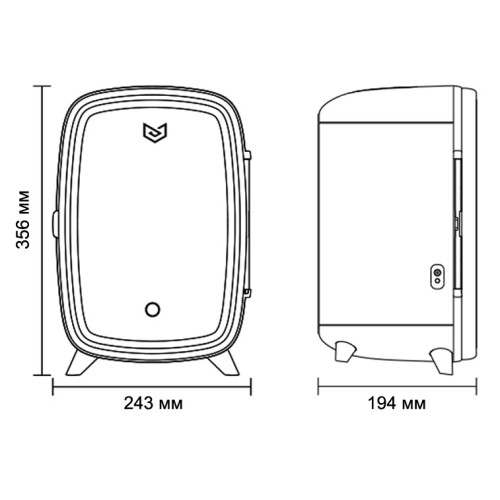 Холодильник для косметики и напитков Meyvel MB-06C2W