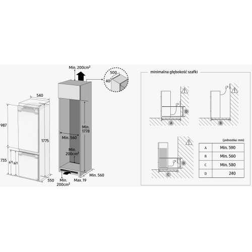 Встраиваемый холодильник Samsung BRB80F26ADS0EO