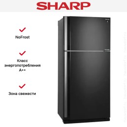 Двухкамерный холодильник Sharp SJXE59PMBK