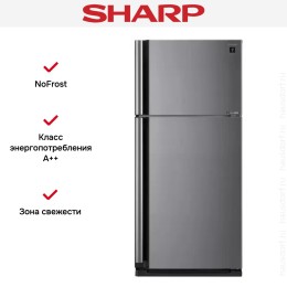 Двухкамерный холодильник Sharp SJXE59PMSL