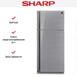 Двухкамерный холодильник Sharp SJXP59PGSL