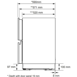 Встраиваемый под столешницу конвертируемый холодильник Signature Kitchen Suite SKSUD2402E