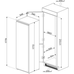 Встраиваемая морозильная камера Smeg S8F174NE