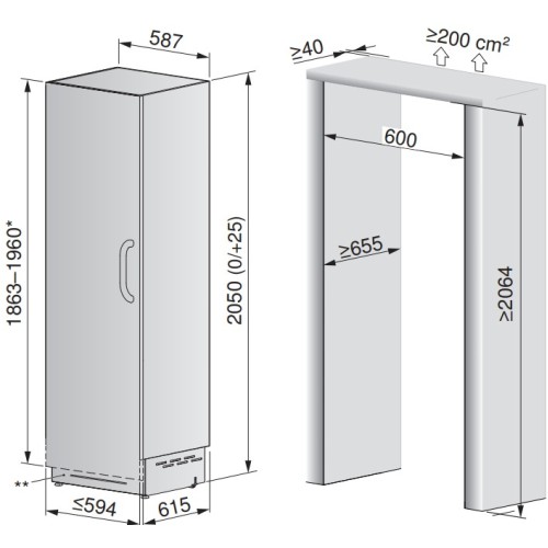 Встраиваемая морозильная камера V-ZUG V6000 Supreme FR6T-51099 L