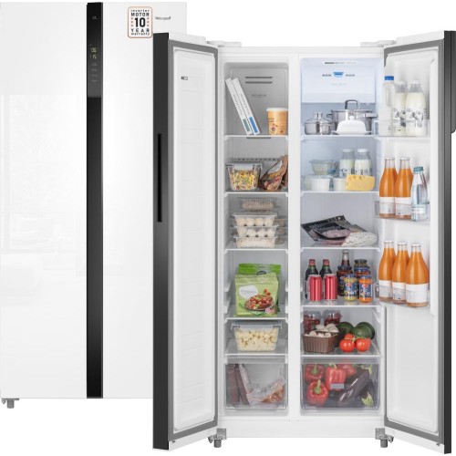 Отдельностоящий холодильник с инвертором Weissgauff WSBS 500 Inverter NoFrost White Glass купить в Москве и Санкт-Петербурге