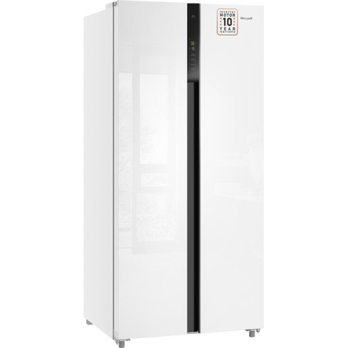 Отдельностоящий холодильник с инвертором Weissgauff WSBS 500 Inverter NoFrost White Glass купить в Москве и Санкт-Петербурге