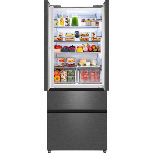 Отдельностоящий холодильник Weissgauff WFD 450 Built-in Inverter NoFrost Dark Inox купить в Москве и Санкт-Петербурге