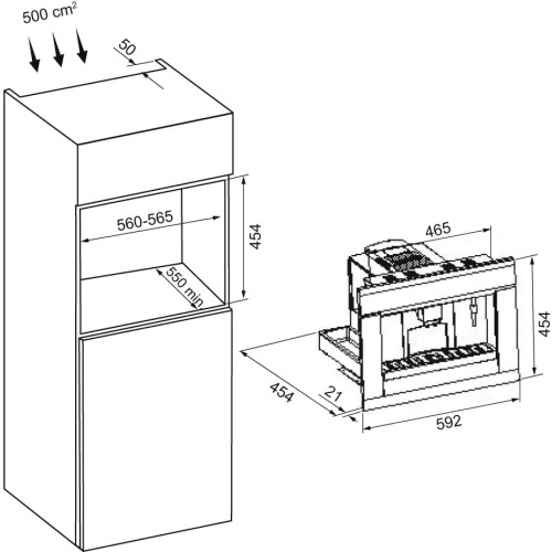 Встраиваемая кофемашина KRONA ONYX 45H coffee BL PINK GOLD