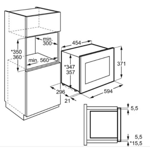 Встраиваемая микроволновая печь AEG MBB1756DEM