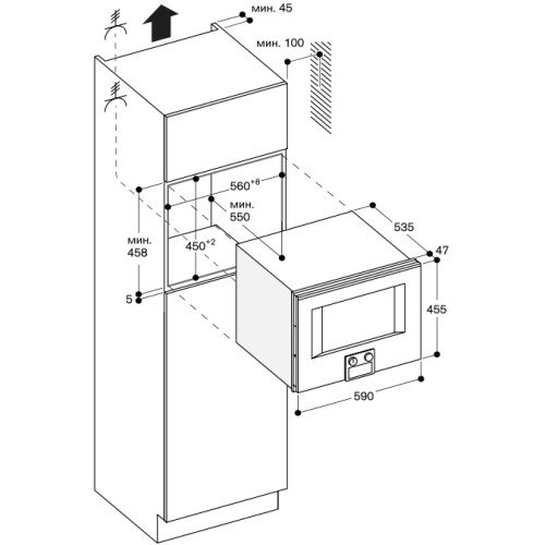 Встраиваемая микроволновая печь Gaggenau BM 454-100