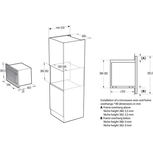 Встраиваемая микроволновая печь Gorenje BMI251SG3BG