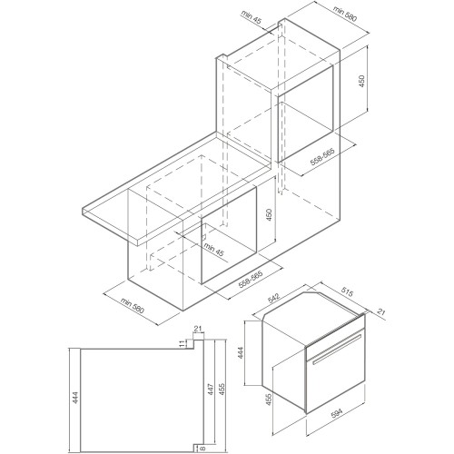 Встраиваемая микроволновая печь Graude MWG 45.0 GE