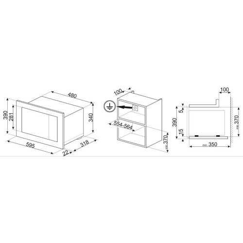 Встраиваемая микроволновая печь Smeg FMI320X2