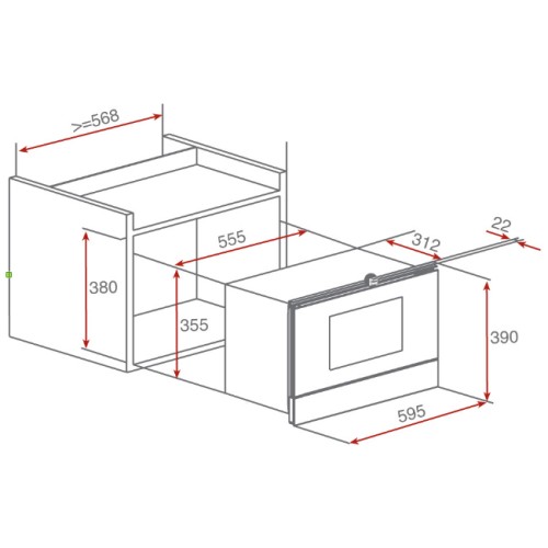 Встраиваемая микроволновая печь Teka MWS 22 EGL Black