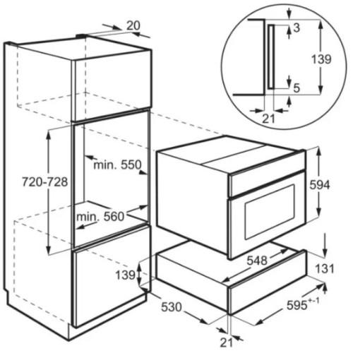 Встраиваемый ящик для подогрева посуды AEG KDE911424B