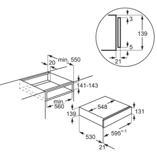 Встраиваемый ящик для подогрева посуды AEG KDE911424M