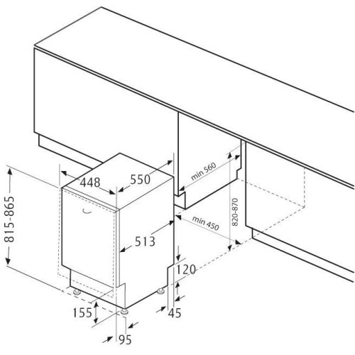 Встраиваемая посудомоечная машина KRONA DELIA 45 BI