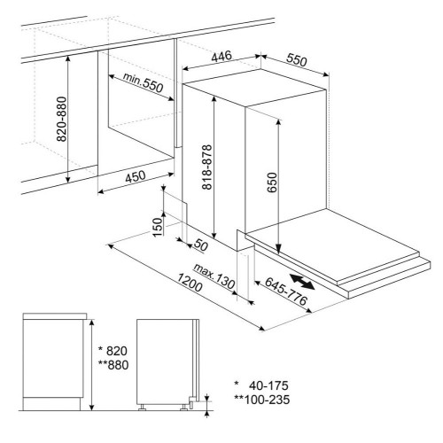 Встраиваемая посудомоечная машина Smeg ST4512IN