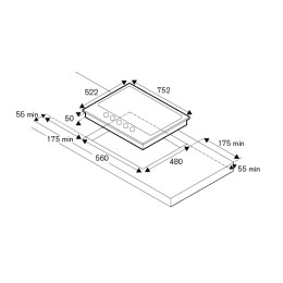 Газовая варочная панель Bertazzoni P755CHERAX
