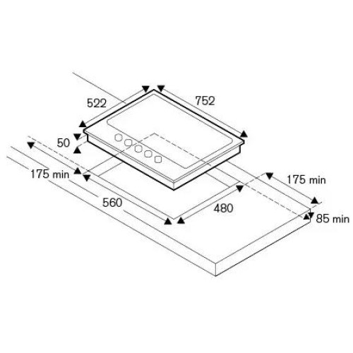 Варочная панель Bertazzoni P755CMODGNE