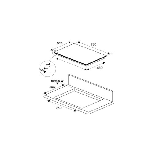 Варочная панель Bertazzoni P786IM3B2NE