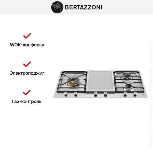 Газо-электрическая панель Bertazzoni PM36 3 0G X