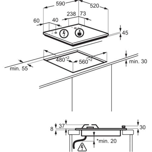 Варочная панель Electrolux KGG64362S