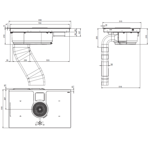Варочная панель с вытяжкой Elica NIKOLATESLA BL/F/83