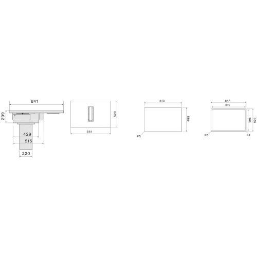 Варочная панель с вытяжкой Falmec ZERO 84 VETRO NERO
