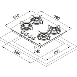 Варочная панель Franke FHCR 604 4G HE BK C