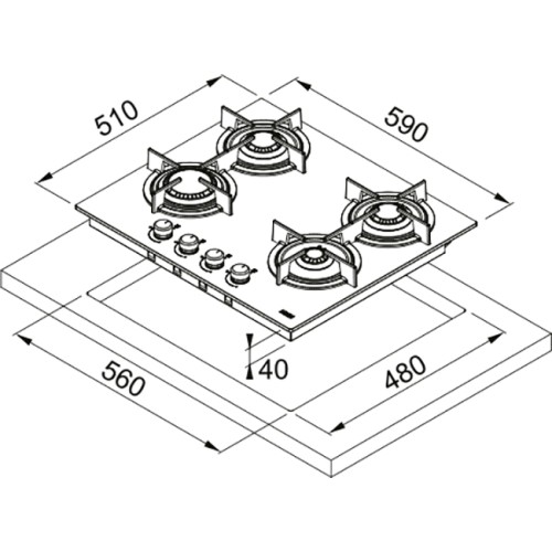 Варочная панель Franke FHCR 604 4G HE BK C