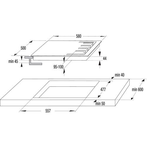 Газовая варочная панель на закаленном стекле Gorenje GT64B