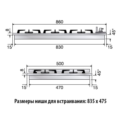 Варочная панель Ilve H39PCV GF купить в Москве и Санкт-Петербурге