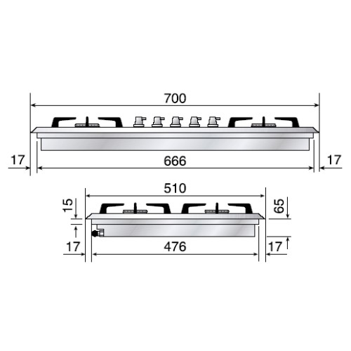 Варочная панель Ilve HP75C-N/ I купить в Москве и Санкт-Петербурге