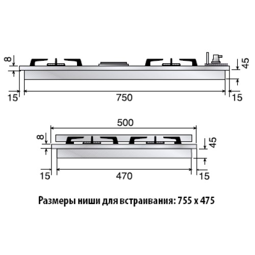 Варочная панель Ilve H380CV/ IX Stainless-Steel купить в Москве и Санкт-Петербурге