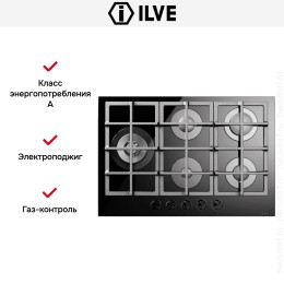 Варочная панель Ilve HCG75SCK/BK