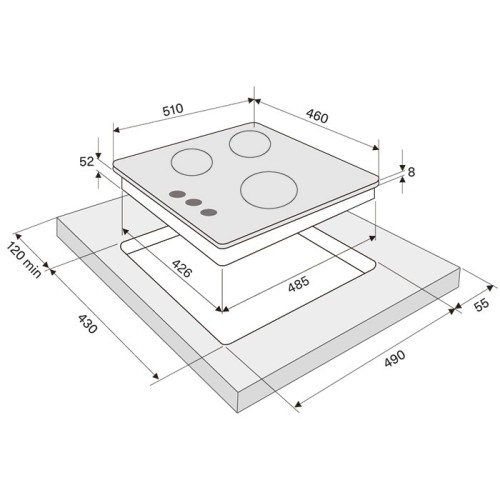 Газовая варочная поверхность KRONA CORTESIA 45 BL