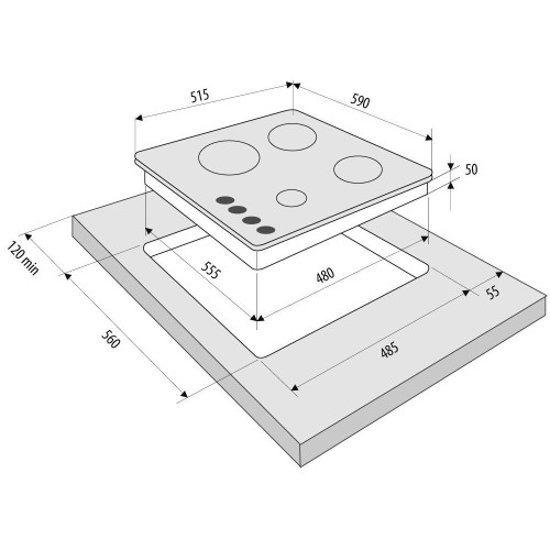 Варочная панель KRONA ARDENTE 60 BL