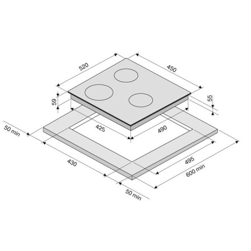 Варочная панель KRONA REMO 45 BL