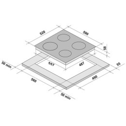 Варочная панель KRONA REMO 60 BL