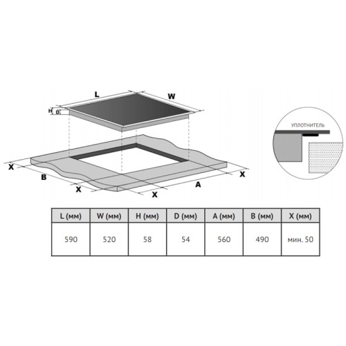 Индукционная варочная панель Korting HI 64013 B