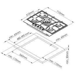 Газовая варочная панель Kuppersberg FS 73 X