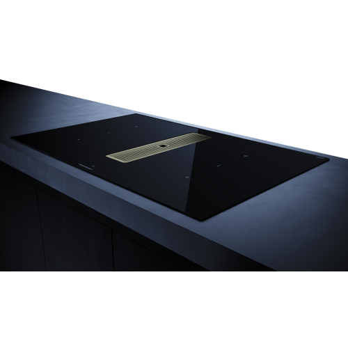 Индукционная варочная панель с вытяжкой Kuppersbusch KMI 8350.0 SR Gold