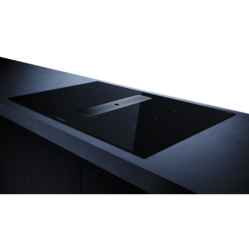 Индукционная варочная панель с вытяжкой Kuppersbusch KMI 8350.0 SR Silver Chrome