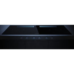 Индукционная варочная поверхность с вытяжкой Kuppersbusch с чёрными ручками KMI 12850.0 SR-S Stainless steel