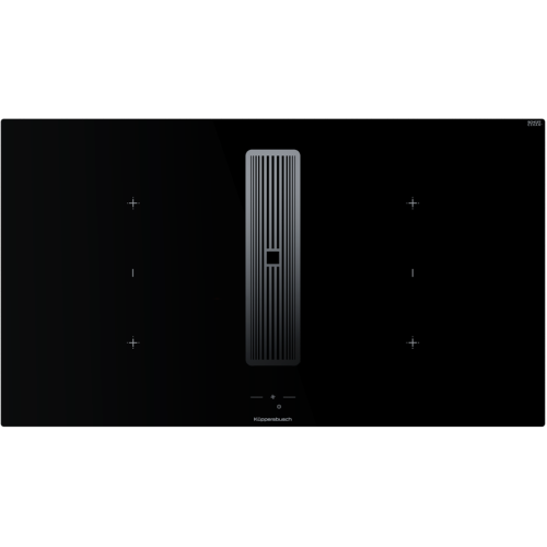 Индукционная варочная поверхность с вытяжкой Kuppersbusch с чёрными ручками KMI 9850.1 SR-S Stainless steel