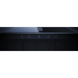 Индукционная варочная поверхность с вытяжкой Kuppersbusch с чёрными ручками KMI 9850.1 SR-S Stainless steel