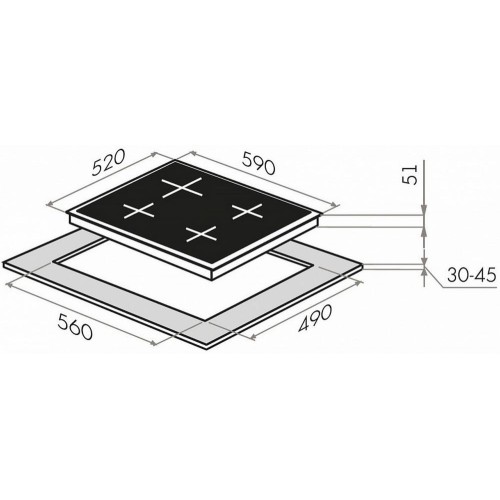 Комбинированная варочная панель MAUNFELD EEHE.64.5EB\KG