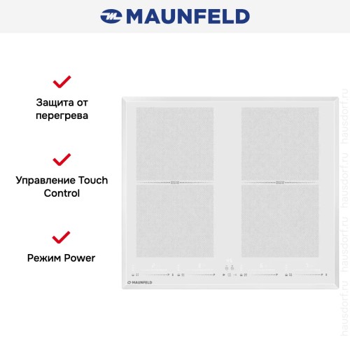 Индукционная варочная панель Maunfeld CVI594SF2WH LUX Inverter